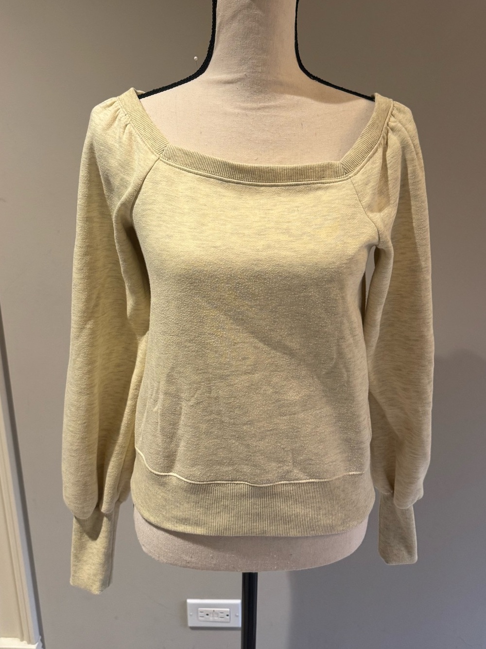 Rebecca Minkoff Women's Light Yellow Square Neck sweater